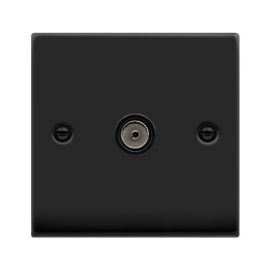 Click VPMB065BK Deco Matt Black 1 Gang Non-Isolated Coaxial TV Outlet image