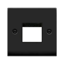 Click VPMB402BK MiniGrid Matt Black 1 Gang 2 Aperture Deco Range Front Plate image