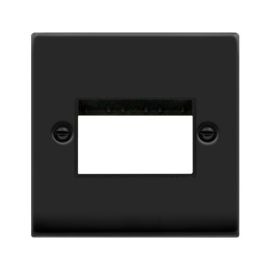 Click VPMB403BK MiniGrid Matt Black 1 Gang 3 Aperture Deco Range Front Plate image