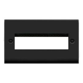 Click VPMB426BK MiniGrid Matt Black 2 Gang 6 In-Line Aperture Deco Range Front Plate