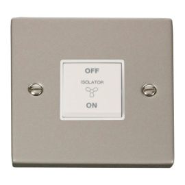 Click VPPN020WH Deco Pearl Nickel 10A 3 Pole Fan Isolation Switch - White Insert image