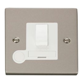 Click VPPN051WH Deco Pearl Nickel 13A Flex Outlet Switched Fused Spur Unit - White Insert image