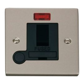 Click VPPN052BK Deco Pearl Nickel 13A Flex Outlet Neon Switched Fused Spur Unit - Black Insert image