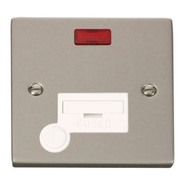 Click VPPN053WH Deco Pearl Nickel 13A Flex Outlet Neon Fused Spur Unit - White Insert image