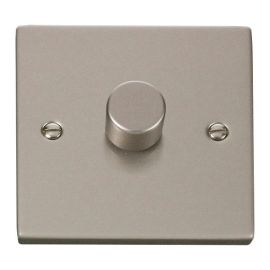 Click VPPN140 Deco Pearl Nickel 1 Gang 400W-VA 2 Way Resistive-Inductive Dimmer Switch