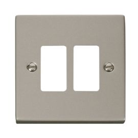 Click VPPN20402 GridPro Pearl Nickel 2 Gang Deco Range Front Plate