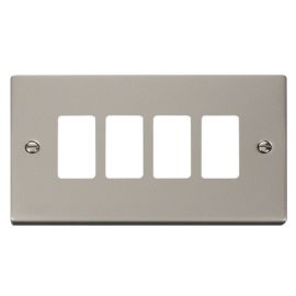 Click VPPN20404 GridPro Pearl Nickel 4 Gang Deco Range Front Plate image