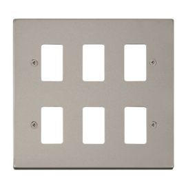 Click VPPN20506 GridPro Pearl Nickel 6 Gang Deco Range Front Plate