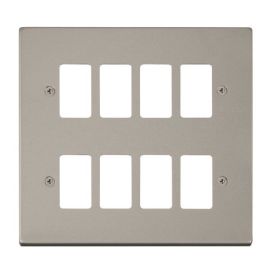 Click VPPN20508 GridPro Pearl Nickel 8 Gang Deco Range Front Plate image
