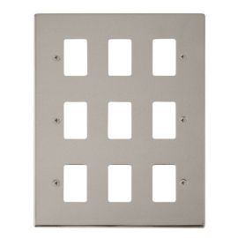 Click VPPN20509 GridPro Pearl Nickel 9 Gang Deco Range Front Plate