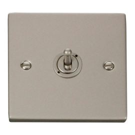Click VPPN421 Deco Pearl Nickel 1 Gang 10AX 2 Way Dolly Toggle Switch