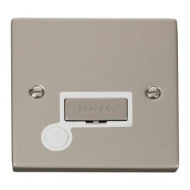 Click VPPN550WH Deco Pearl Nickel Ingot 13A Flex Outlet Fused Spur Unit - White Insert image