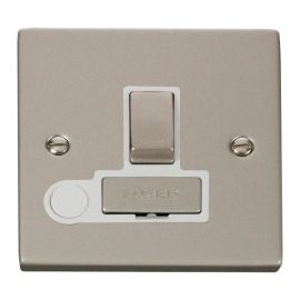 Click VPPN551WH Deco Pearl Nickel Ingot 13A Flex Outlet Switched Fused Spur Unit - White Insert
