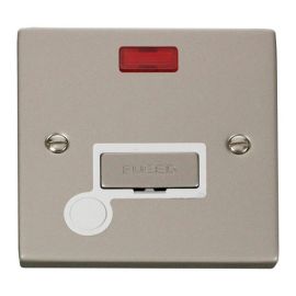 Click VPPN553WH Deco Pearl Nickel Ingot 13A Flex Outlet Neon Fused Spur Unit - White Insert image