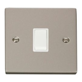 Click VPPN622WH Deco Pearl Nickel 20A 2 Pole Switch - White Insert image