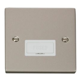 Click VPPN650WH Deco Pearl Nickel 13A Fused Spur Unit - White Insert image