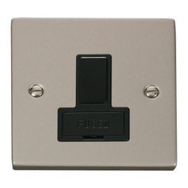 Click VPPN651BK Deco Pearl Nickel 13A Switched Fused Spur Unit - Black Insert