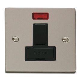 Click VPPN652BK Deco Pearl Nickel 13A Neon Switched Fused Spur Unit - Black Insert image