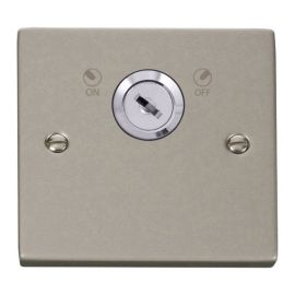 Click VPPN660 Deco Pearl Nickel 1 Gang 20A 2 Pole Lockable Plate Switch image