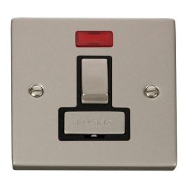 Click VPPN752BK Deco Pearl Nickel Ingot 13A Neon Switched Fused Spur Unit - Black Insert image