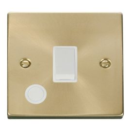 Click VPSB022WH Deco Satin Brass 20A 2 Pole Flex Outlet Switch - White Insert image