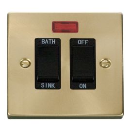 Click VPSB024BK Deco Satin Brass 20A Sink or Bath Switch - Black Insert image