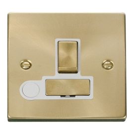 Click VPSB551WH Deco Satin Brass Ingot 13A Flex Outlet Switched Fused Spur Unit - White Insert