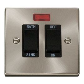 Click VPSC024BK Deco Satin Chrome 20A Sink or Bath Switch - Black Insert image