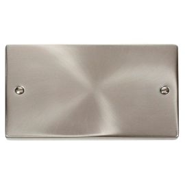 Click VPSC061 Deco Satin Chrome 2 Gang Blank Plate image