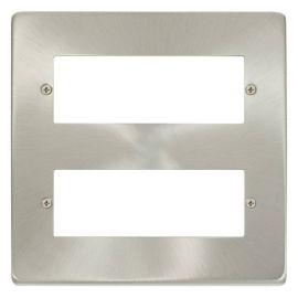 Click VPSC512 MiniGrid Satin Chrome 2 Tier 12 Aperture Deco Unfurnished Front Plate image