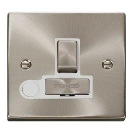 Click VPSC551WH Deco Satin Chrome Ingot 13A Flex Outlet Switched Fused Spur Unit - White Insert