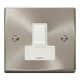 Click VPSC651WH Deco Satin Chrome 13A Switched Fused Spur Unit - White Insert image