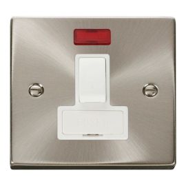 Click VPSC652WH Deco Satin Chrome 13A Neon Switched Fused Spur Unit - White Insert image