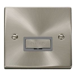 Click VPSC750GY Deco Satin Chrome Ingot 13A Fused Spur Unit - Grey Insert image