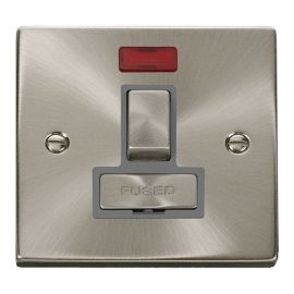 Click VPSC752GY Deco Satin Chrome Ingot 13A Switched Fused Spur Unit Neon - Grey Insert