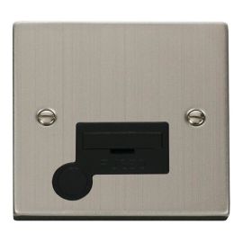 Click VPSS050BK Deco Stainless Steel 13A Flex Outlet Fused Spur Unit - Black Insert image