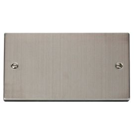Click VPSS061 Deco Stainless Steel 2 Gang Blank Plate