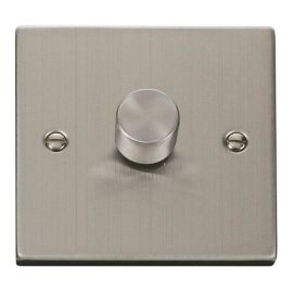 Click VPSS140 Deco Stainless Steel 1 Gang 400W-VA 2 Way Resistive-Inductive Dimmer Switch