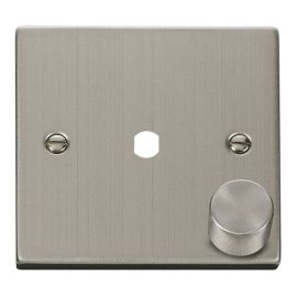 Click VPSS140PL Deco Stainless Steel 1 Gang Dimmer Plate with Knob