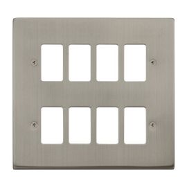 Click VPSS20508 GridPro Stainless Steel 8 Gang Deco Range Front Plate image