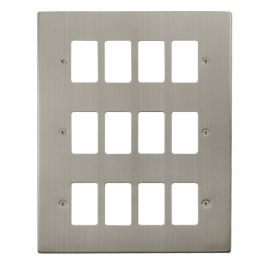 Click VPSS20512 GridPro Stainless Steel 12 Gang Deco Range Front Plate image