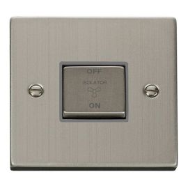 Click VPSS520GY Deco Stainless Steel Ingot 10A 3 Pole Fan Isolation Switch - Grey Insert image