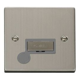 Click VPSS550GY Deco Stainless Steel Ingot 13A Flex Outlet Fused Spur Unit - Grey Insert