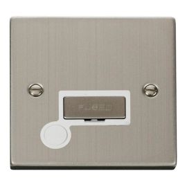 Click VPSS550WH Deco Stainless Steel Ingot 13A Flex Outlet Fused Spur Unit - White Insert image