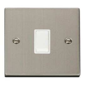 Click VPSS622WH Deco Stainless Steel 20A 2 Pole Switch - White Insert image