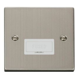 Click VPSS650WH Deco Stainless Steel 13A Fused Spur Unit - White Insert image