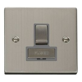 Click VPSS751GY Deco Stainless Steel Ingot 13A Switched Fused Spur Unit - Grey Insert image