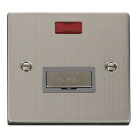 Click VPSS753GY Deco Stainless Steel Ingot 13A Neon Fused Spur Unit - Grey Insert image