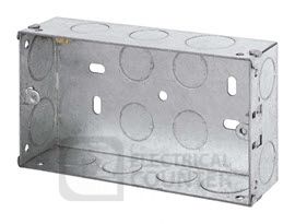 Click WA096 Essentials 2 Gang 35mm Galvanised Steel Knockout Box