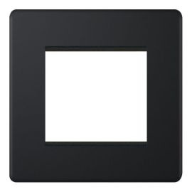 Selectric 5MPLUS-14 Euro Media Matt Black 2 Aperture 5M-PLUS Screwless Front Plate image